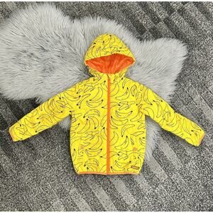 Childrens Indikidual Yellow Banana Print Padded Jacket (MSRP $110) Sizeโ 6/12mo